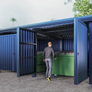 secure dumpster double enclosure